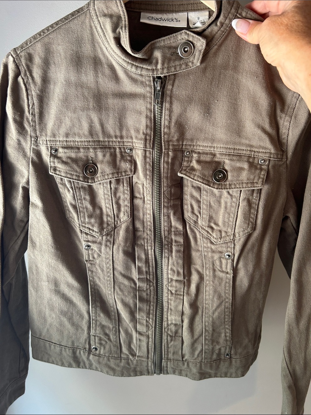 Chadwicks Women’s Army Green Zip Front Utility Jacket